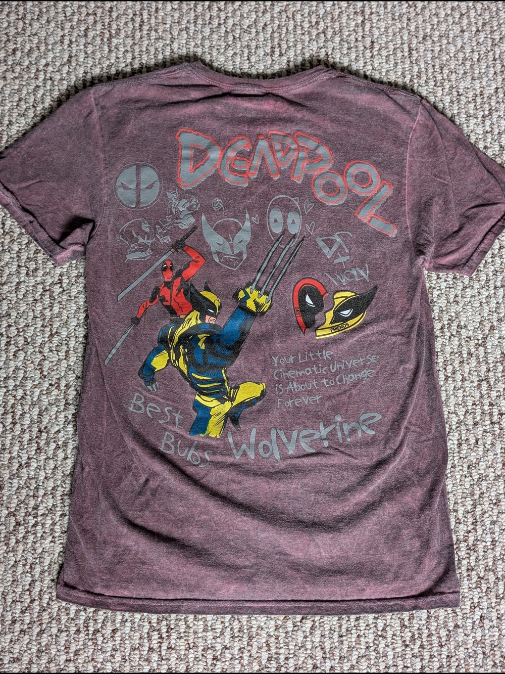 Deadpool Vs Wolverine Acid Wash Tee